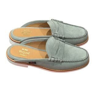 G.H. Bass Larson Suede Penny Loafer Mules in Sage green size 10